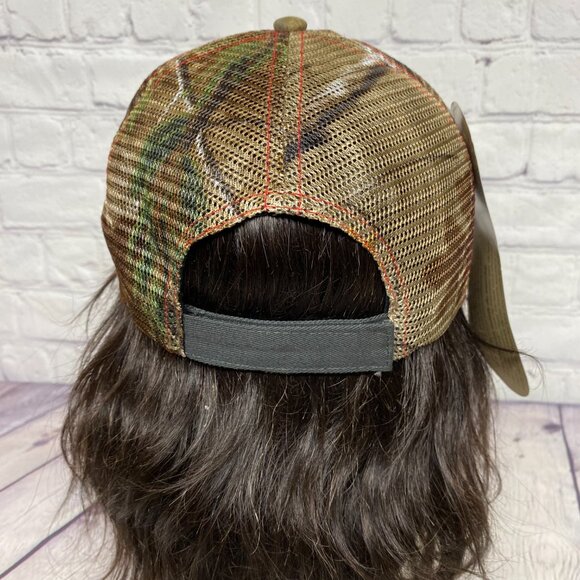 Camo Trucker Hat Mesh Cap Strap Back Baldwin Filters Real Tree AP Camouflage New - Picture 3 of 9